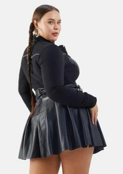 Poster Grl Trendy Trailblazer Vegan Leather Pleated Mini Skirt