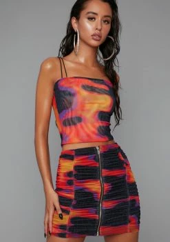 Poster Grl Heatin' Up Ruched Skirt Bottoms