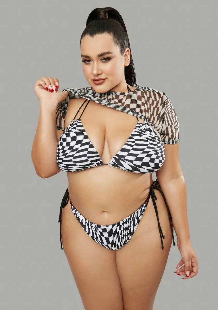 Poster Grl Her Warped Realm Checkered Bikini Set Swim 3 Poster Grl Her Warped Realm Checkered Bikini Set Swim