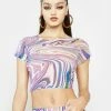 Poster Grl Tops Lavender Hypnotic Habits Mesh Baby Tee