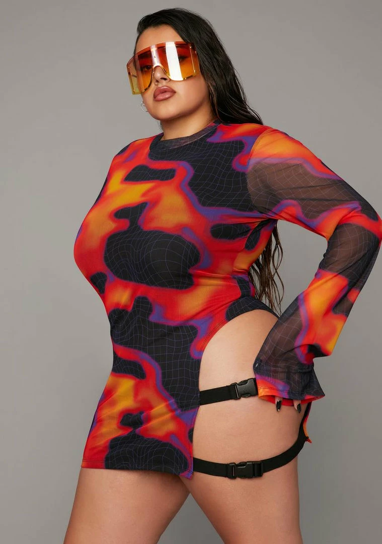 Poster Grl She's Heatin' Up Mesh Dress 4 Poster Grl She's Heatin' Up Mesh Dress