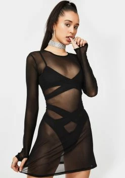 Poster Grl Fishnet Envy Me Sheer Lingerie Set