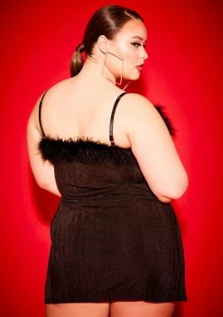 Poster Grl Dresses Miss Free Smoke Babygirl Boa Mini Dress