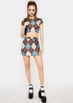 Poster Grl Beware Of Baddie Argyle Mini Skirt Bottoms 8 Poster Grl Beware Of Baddie Argyle Mini Skirt Bottoms