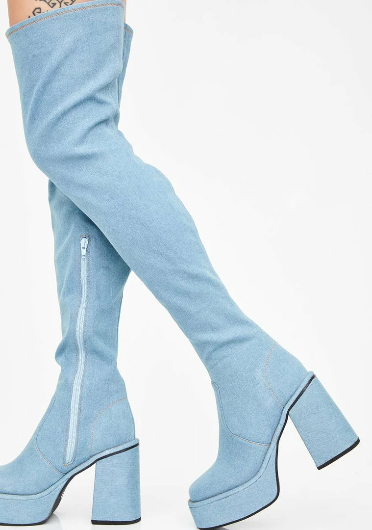 Poster Grl Boots & Booties Put In Werk Denim Thigh Highs 3 Poster Grl Boots & Booties Put In Werk Denim Thigh Highs