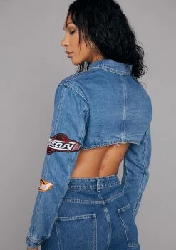 Poster Grl Outerwear Earn My Stripes Denim Jacket