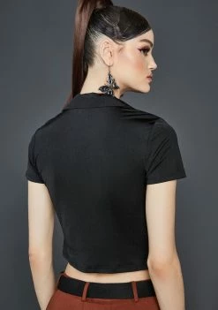 Poster Grl Can't Trust Myself Crop Shirt Button Up Shirt 9 Poster Grl Can't Trust Myself Crop Shirt Button Up Shirt