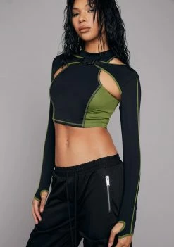 Poster Grl Kush Nightly Duty Shrug Crop Top Set