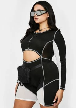 Poster Grl Jumpsuits & Rompers Legit Bawdy Goals Biker Playsuit