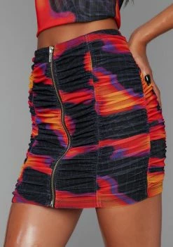 Poster Grl Heatin' Up Ruched Skirt Bottoms