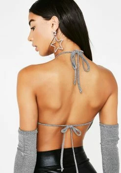 Poster Grl Tops Sliver Stunner Halter Top