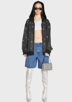 Poster Grl Pullover Hoodie Street Stunner Rhinestone Hoodie