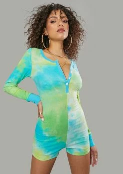 Poster Grl Acid Flashbacks Tie Dye Romper Jumpsuits & Rompers