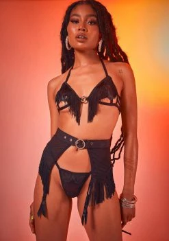 Poster Grl Rough Rider Fringe Lingerie Set
