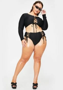 Poster Grl Total Undercover Hustler Lace Up Bikini Set
