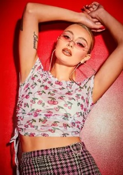 Poster Grl Angel Choose Ur Cherry Ruched Baby Tee