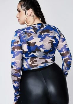 Poster Grl Stand Your Ground Camo Crop Top Tops