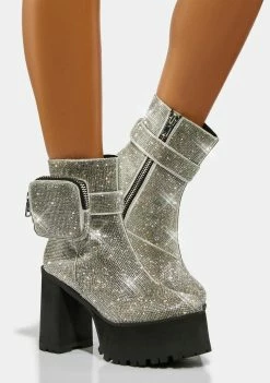 Poster Grl Platforms At The Top Rhinestone Ankle Boots