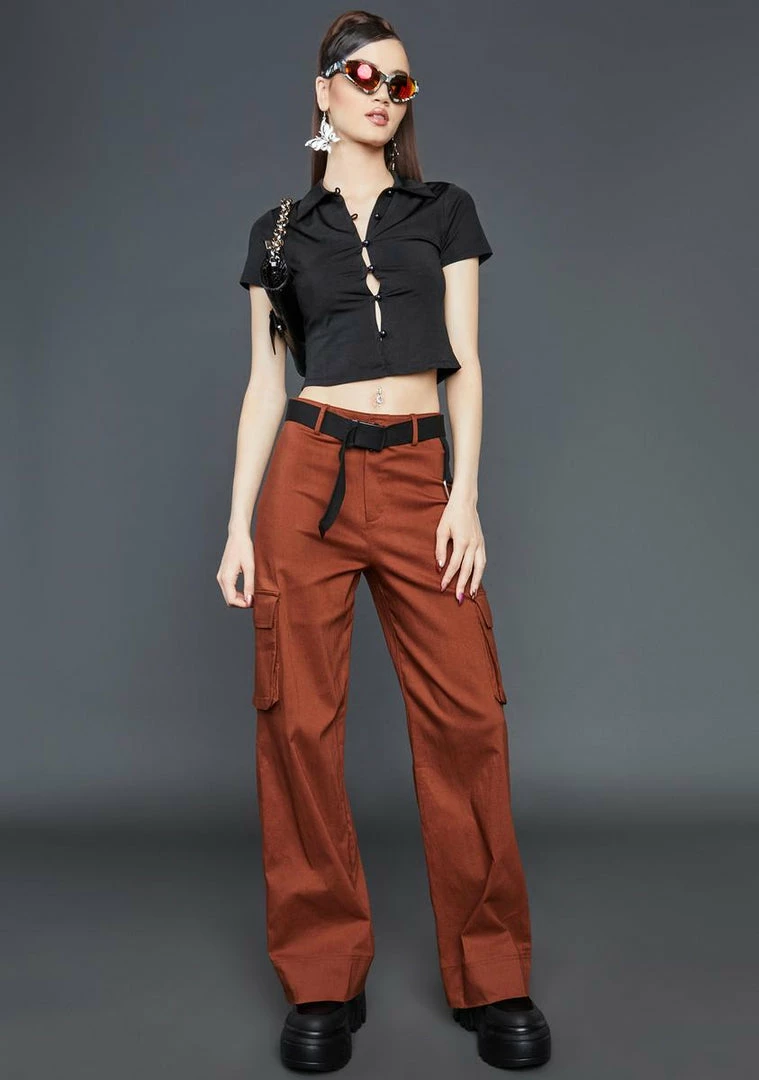 Poster Grl Can't Trust Myself Crop Shirt Button Up Shirt 5 Poster Grl Can't Trust Myself Crop Shirt Button Up Shirt