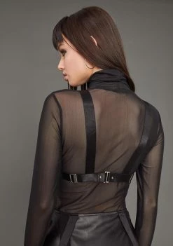 Poster Grl Naughty Habits Mesh Top And Harness Set Tops