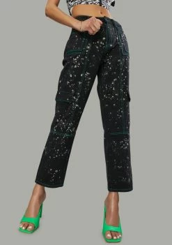 Poster Grl Bottoms Never Apologetic Splattered Denim Jeans