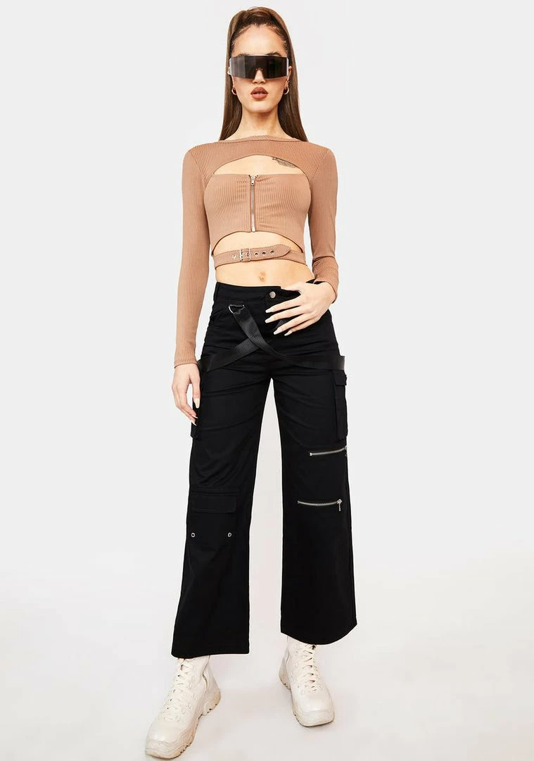 Poster Grl Long Sleeve Crop Top Never Basic Ribbed Cutout Top 5 Poster Grl Long Sleeve Crop Top Never Basic Ribbed Cutout Top