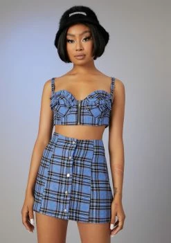 Poster Grl Got A Clue Plaid Skirt Set