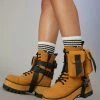 Poster Grl Ur Blocked Pocket Combat Boots Boots & Booties