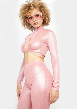 Poster Grl Tops Hit The Slopes Metallic Top