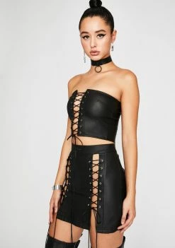 Poster Grl Bottoms Been That Bish Lace-Up Skirt