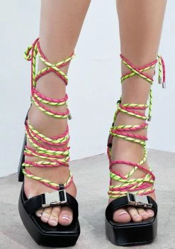 Poster Grl Platforms Tried & True Bungee Lace-Up Heels