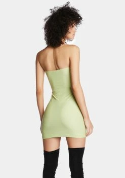 Poster Grl Lime Future Starts Slow Tube Mini Dress