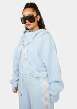 Poster Grl Pullover Hoodie Plus Cool Icy N' Dangerous Rhinestone Chain Hoodie