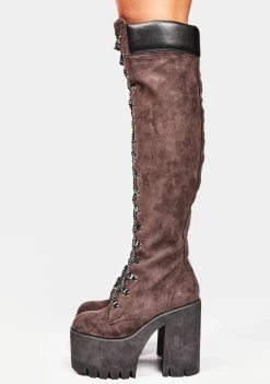 Poster Grl Chocolate Step It Out Platform Work Boots