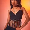 Poster Grl Tops Rodeo Ties Fringe Bra Top