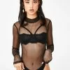 Poster Grl Bad Manners Sheer Bodysuit Tops