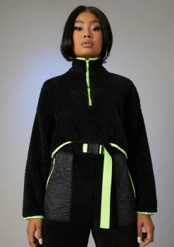 Poster Grl Outerwear None Of Ur Business Teddy Pullover