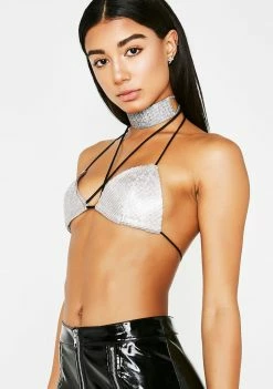 Poster Grl Queen Of Diamonds Rhinestone Bra Lingerie & Sleepwear