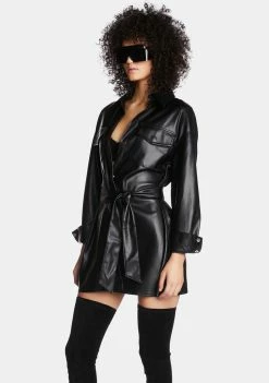 Poster Grl Shirt Dress No Permission Needed Vegan Leather Dress