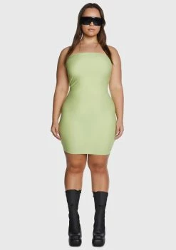 Poster Grl Plus Lime Future Starts Slow Tube Mini Dress