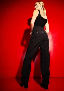 Poster Grl Bottoms Swinger Queen Nylon Cargo Joggers