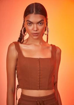 Poster Grl Dare To Go Lace-Up Corset Tops