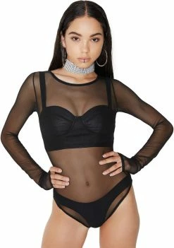 Poster Grl Tops Effortless Sheer Bodysuit