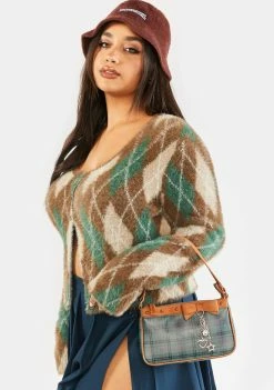 Poster Grl Tops Plus Lifetime Of Knowledge Argyle Sweater