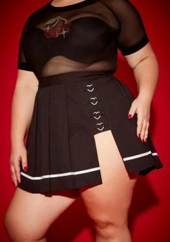 Poster Grl Plus Night School Sweetheart Pleated Skirt Bottoms