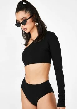 Poster Grl Tops Rough Edge Cut Out Bodysuit