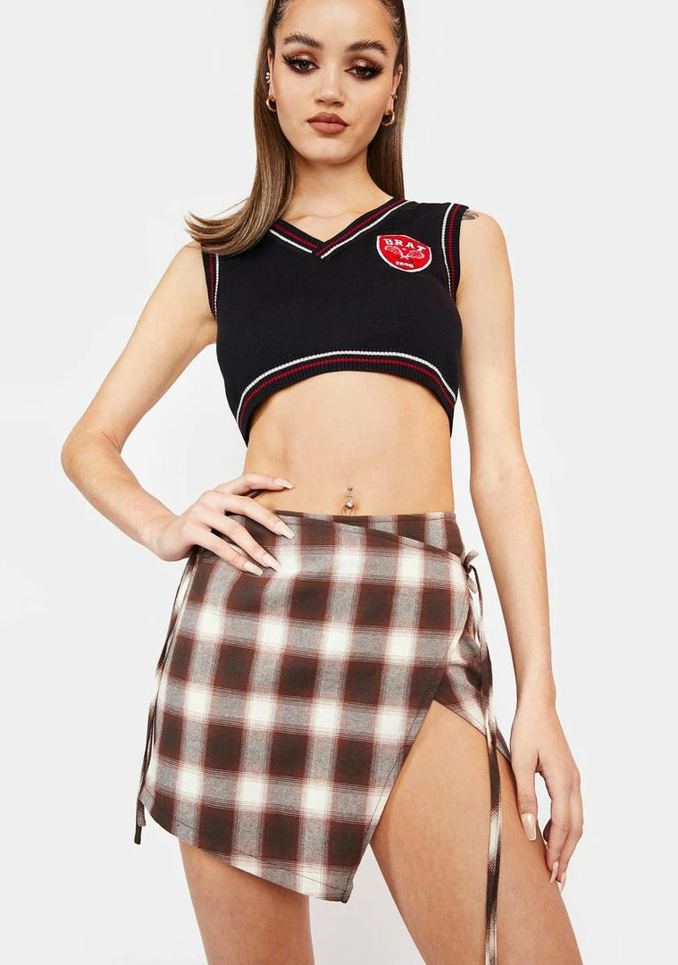 Poster Grl Mini Skirt Homeroom Gossip Wrap Skirt 4 Poster Grl Mini Skirt Homeroom Gossip Wrap Skirt