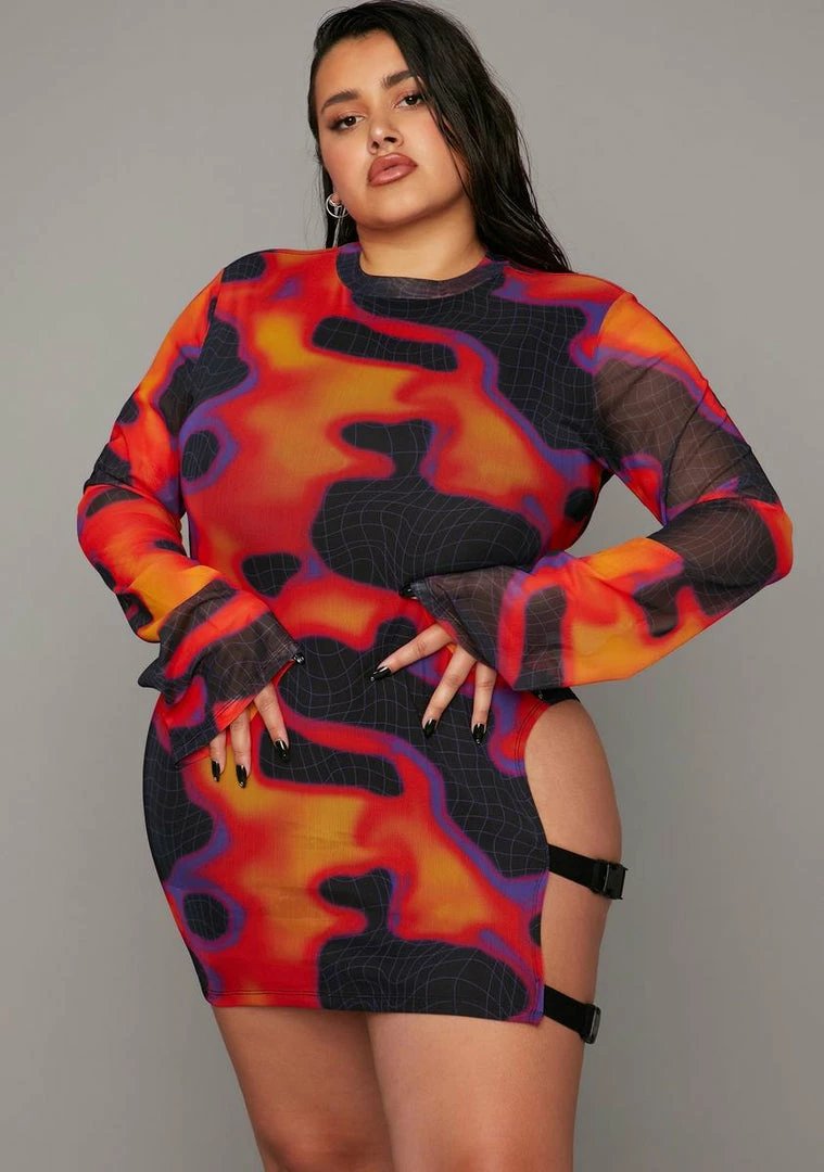 Poster Grl She's Heatin' Up Mesh Dress 3 Poster Grl She's Heatin' Up Mesh Dress