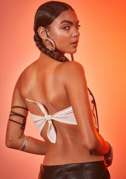 Poster Grl Line Dance Craze Vegan Leather Bandeau Top Tops