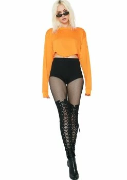 Poster Grl Bottoms All About It Fishnet Corset Leggings
